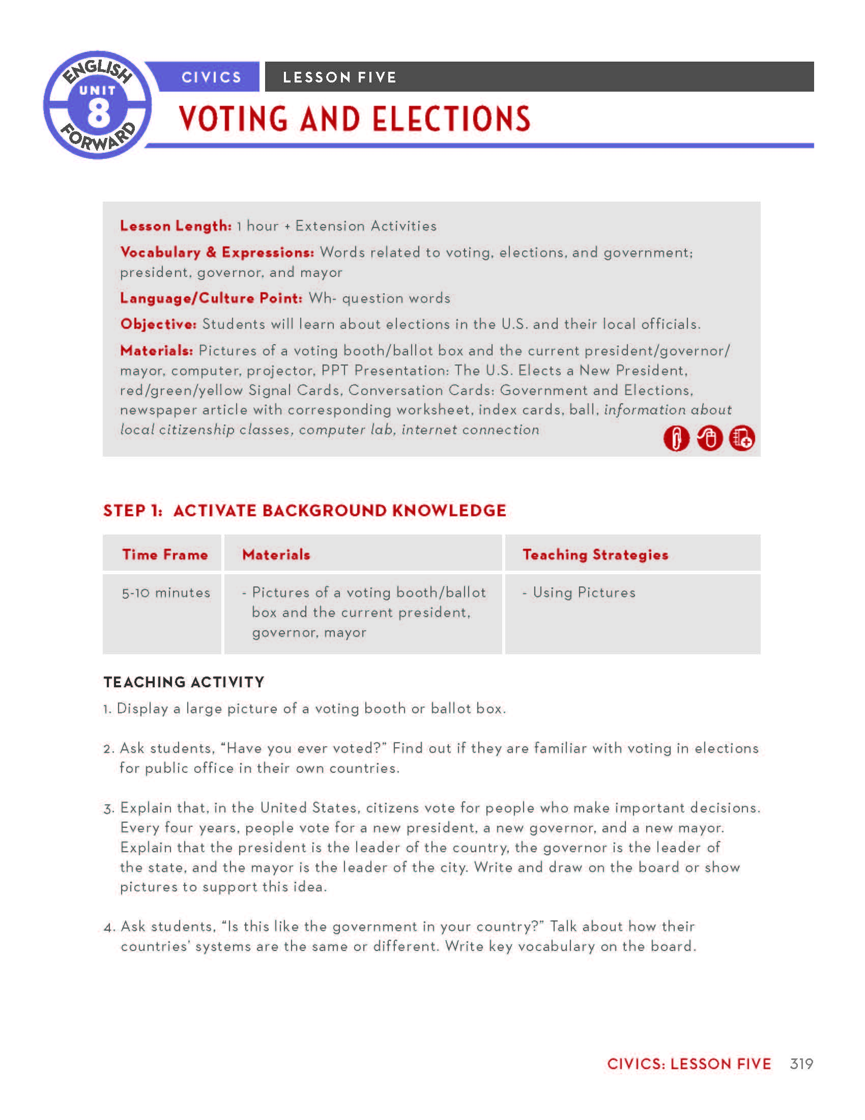 Page one from 8.5 Voting and Elections